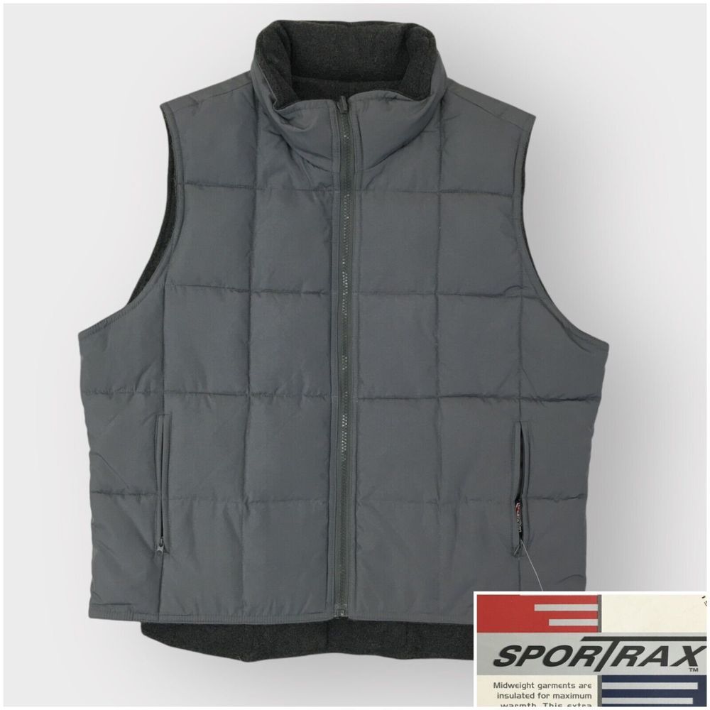 NEW VINTAGE Womens Goose Down Fill Reversible Full Zip Puffer Vest Jacket Size M